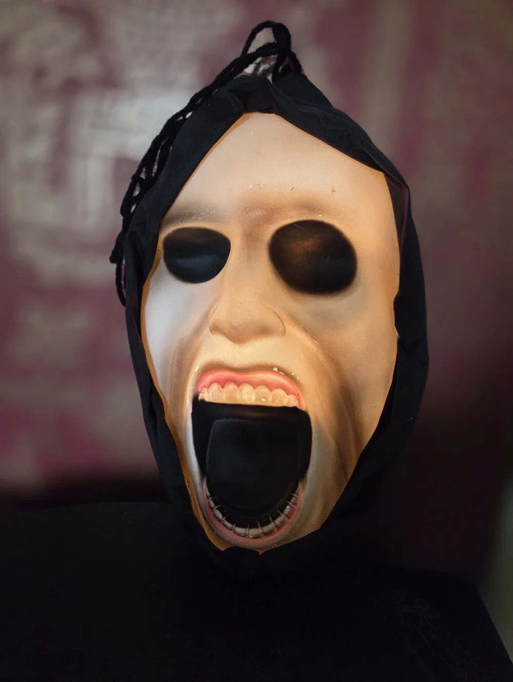 Vintage HALLOWEEN Gemmy Light Up Mask Hanging Decor 2008 WINDOW LEECHERS Works